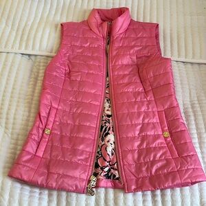 Lilly Pulitzer pink puffer vest EUC